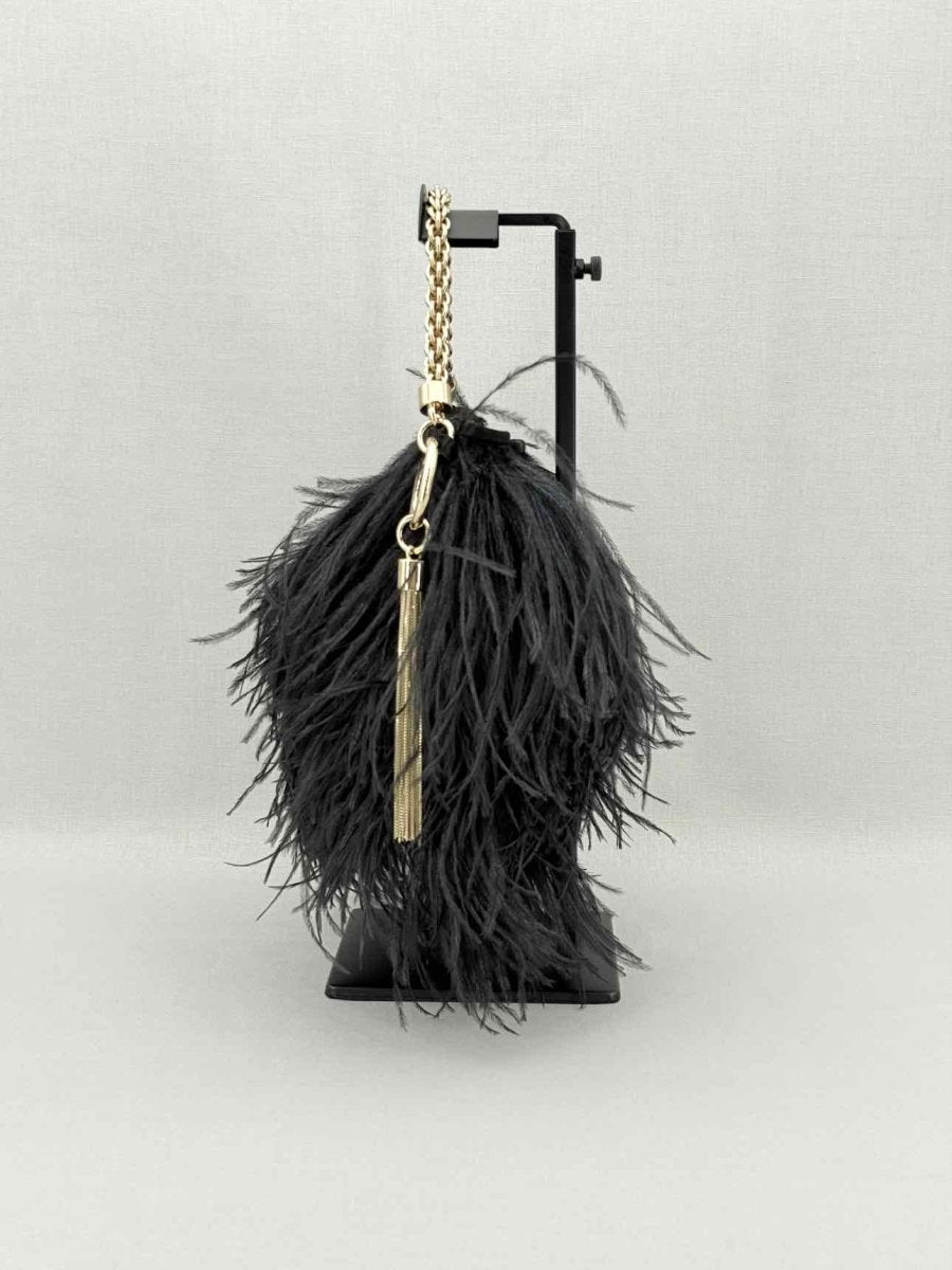 Pre - loved JIMMY CHOO Callie Black Shoulder Bag at Reems Closet