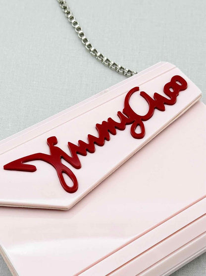 Pre - loved JIMMY CHOO Candy Pink Clutch at Reems Closet