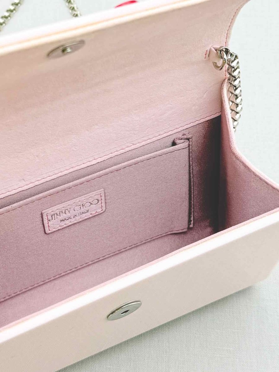 Pre - loved JIMMY CHOO Candy Pink Clutch at Reems Closet