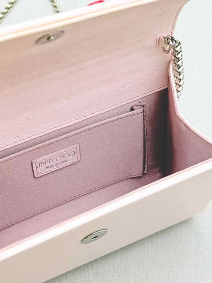 Pre - loved JIMMY CHOO Candy Pink Clutch at Reems Closet