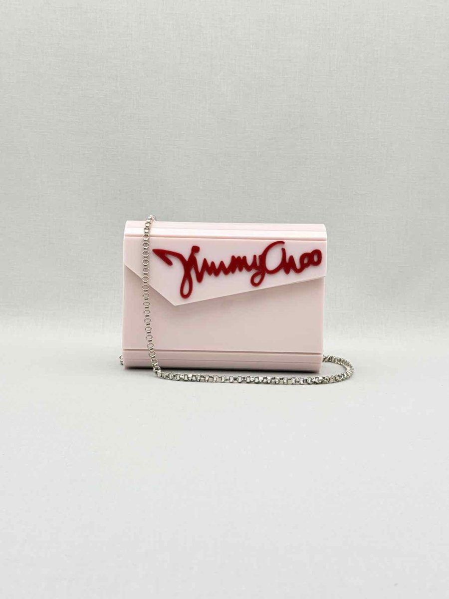 Pre - loved JIMMY CHOO Candy Pink Clutch at Reems Closet