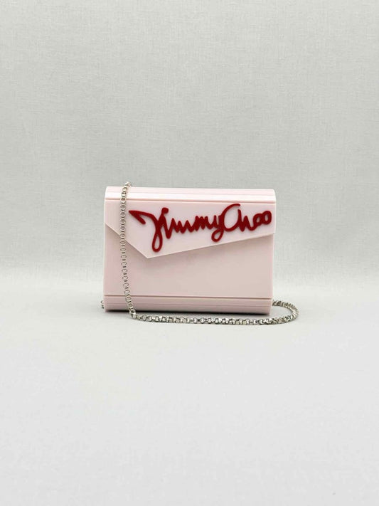 Pre - loved JIMMY CHOO Candy Pink Clutch at Reems Closet