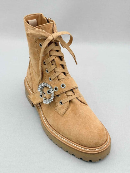 Pre-loved JIMMY CHOO Cora Beige Size EU 39 Ankle Boots at Reems Closet