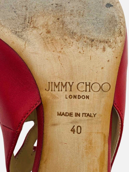 Pre-loved JIMMY CHOO Dixon Cutout Red Pumps from Reems Closet