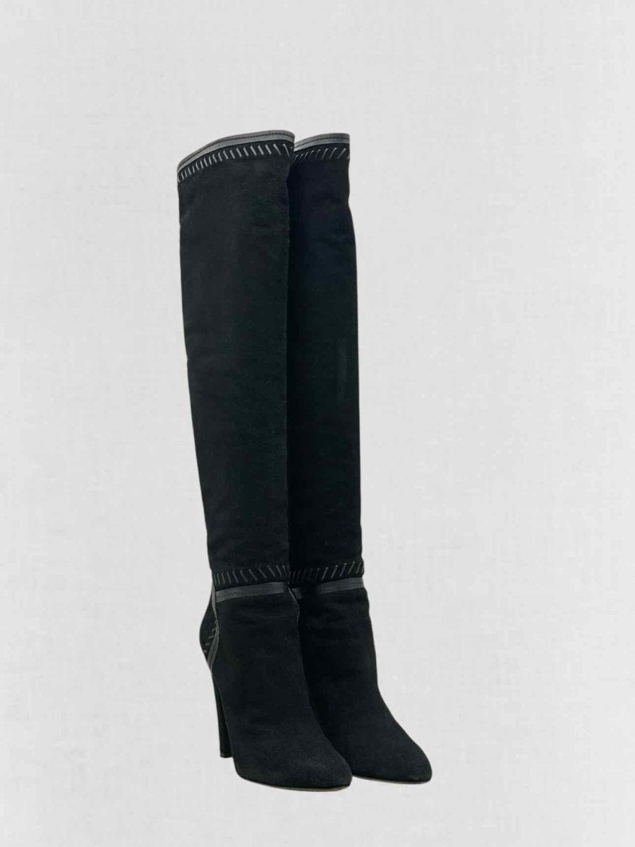 Pre - loved JIMMY CHOO Euston Black Size EU 39 Knee High Boots at Reems Closet