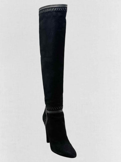 Pre - loved JIMMY CHOO Euston Black Size EU 39 Knee High Boots at Reems Closet