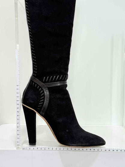 Pre - loved JIMMY CHOO Euston Black Size EU 39 Knee High Boots at Reems Closet