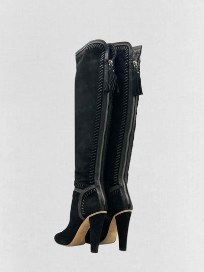 Pre - loved JIMMY CHOO Euston Black Size EU 39 Knee High Boots at Reems Closet