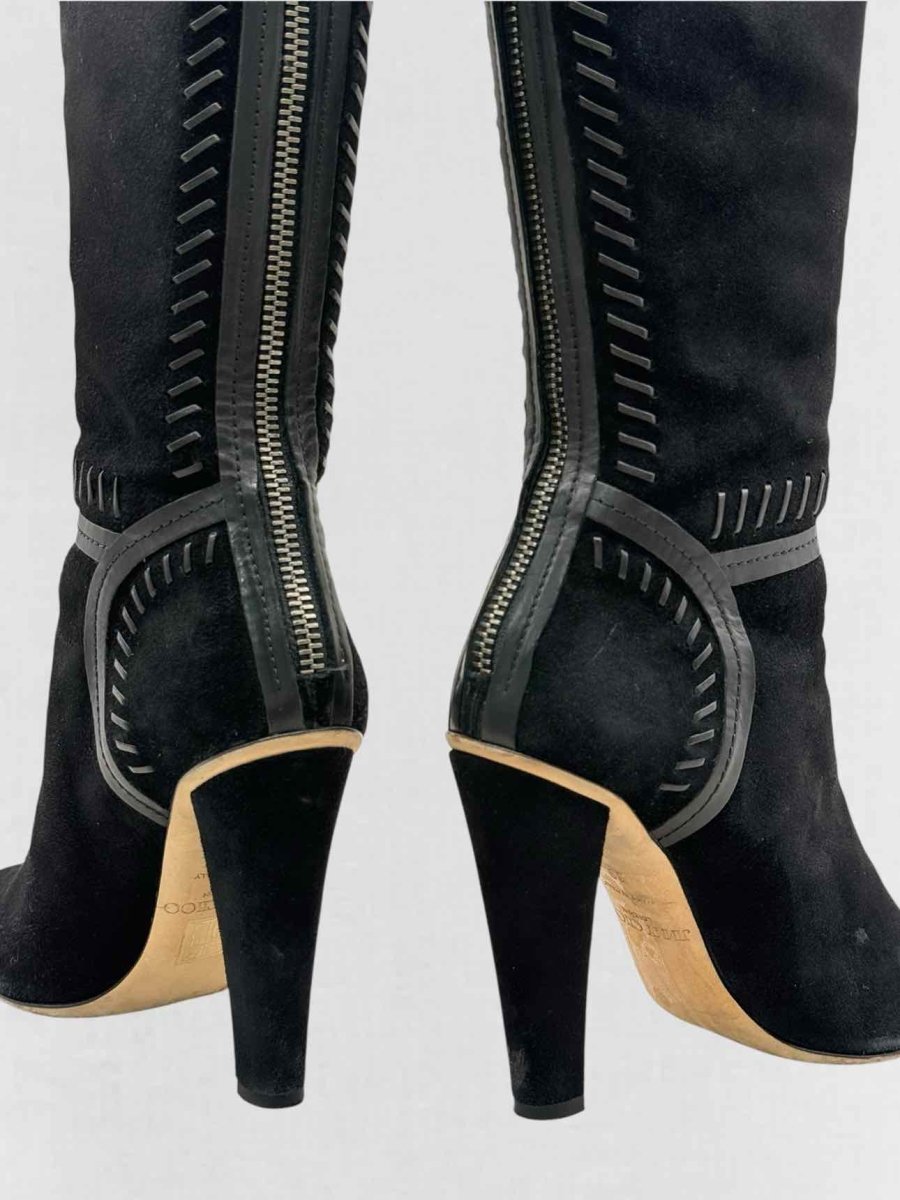 Pre - loved JIMMY CHOO Euston Black Size EU 39 Knee High Boots at Reems Closet