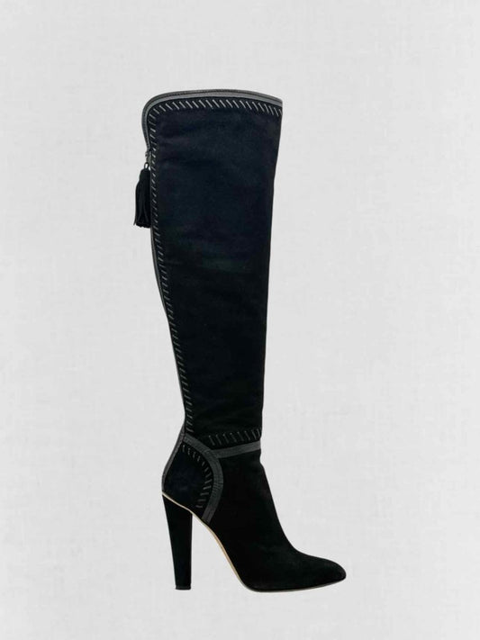 Pre - loved JIMMY CHOO Euston Black Size EU 39 Knee High Boots at Reems Closet