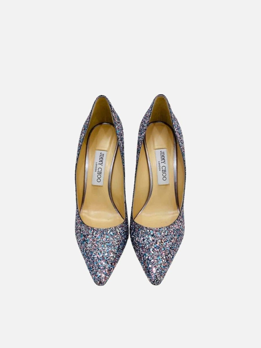 Pre - loved JIMMY CHOO Glitter Multicolor Pumps at Reems Closet