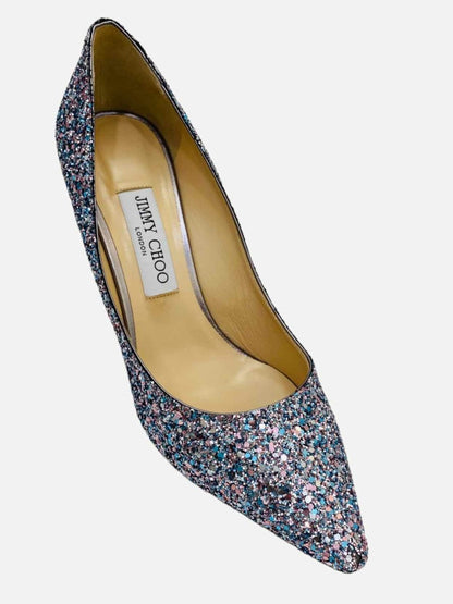 Pre - loved JIMMY CHOO Glitter Multicolor Pumps at Reems Closet