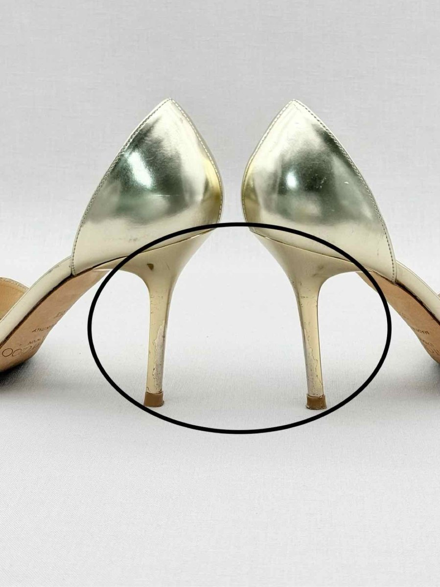 Pre - loved JIMMY CHOO Gold Size EU 35.5 Heeled Sandals at Reems Closet