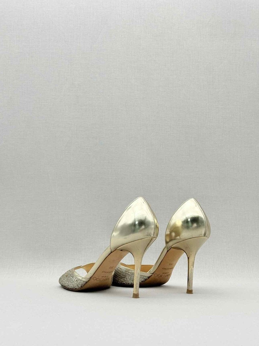Pre - loved JIMMY CHOO Gold Size EU 35.5 Heeled Sandals at Reems Closet
