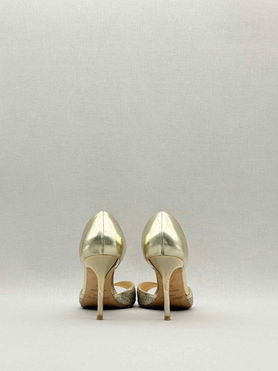 Pre - loved JIMMY CHOO Gold Size EU 35.5 Heeled Sandals at Reems Closet