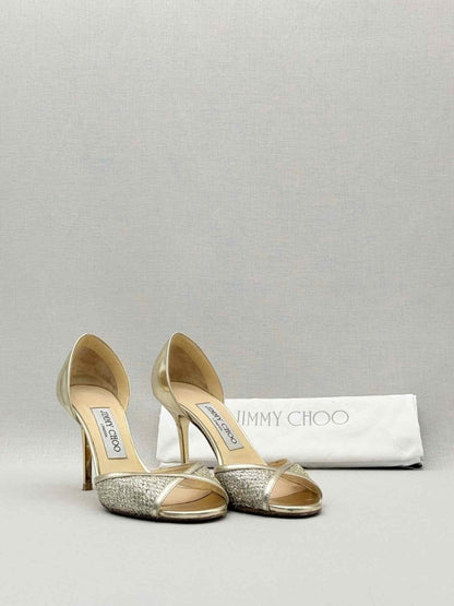 Pre - loved JIMMY CHOO Gold Size EU 35.5 Heeled Sandals at Reems Closet