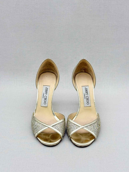 Pre - loved JIMMY CHOO Gold Size EU 35.5 Heeled Sandals at Reems Closet