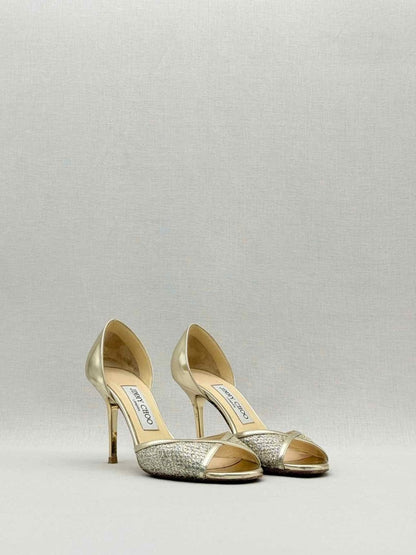 Pre - loved JIMMY CHOO Gold Size EU 35.5 Heeled Sandals at Reems Closet