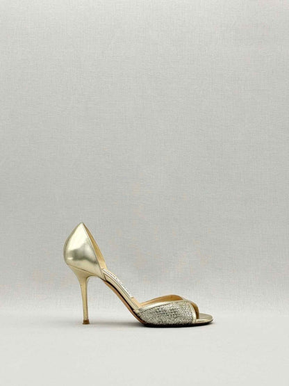 Pre - loved JIMMY CHOO Gold Size EU 35.5 Heeled Sandals at Reems Closet