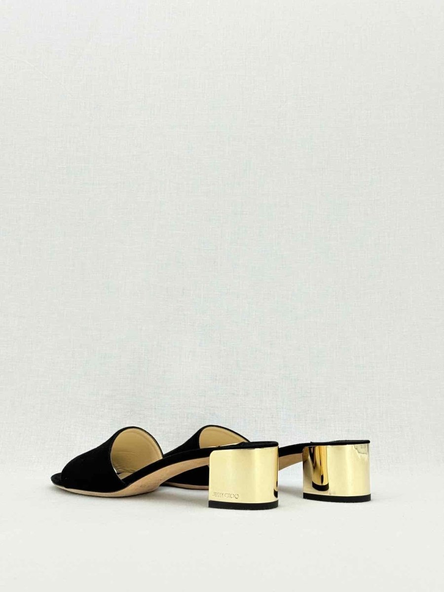 Pre - loved JIMMY CHOO Joni Black Size EU 38 Mules at Reems Closet