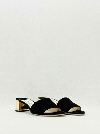 Pre - loved JIMMY CHOO Joni Black Size EU 38 Mules at Reems Closet