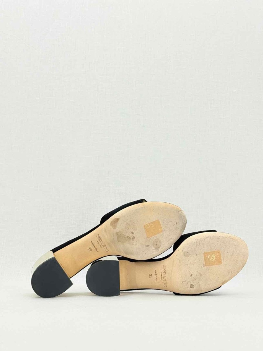 Pre - loved JIMMY CHOO Joni Black Size EU 38 Mules at Reems Closet