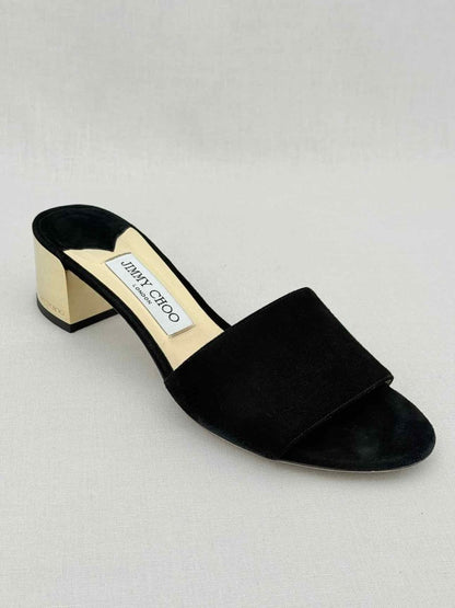 Pre - loved JIMMY CHOO Joni Black Size EU 38 Mules at Reems Closet