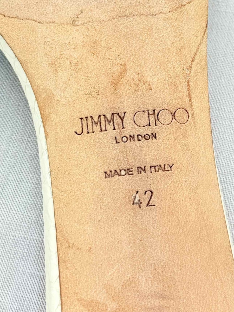 Pre - loved JIMMY CHOO K - Slide Cream Size EU 42 Mules at Reems Closet