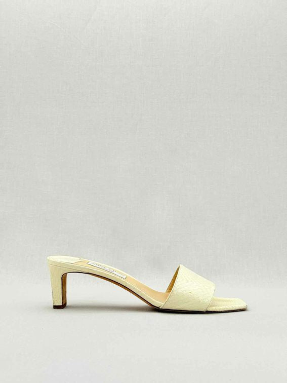 Pre - loved JIMMY CHOO K - Slide Cream Size EU 42 Mules at Reems Closet