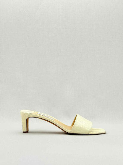 Pre - loved JIMMY CHOO K - Slide Cream Size EU 42 Mules at Reems Closet