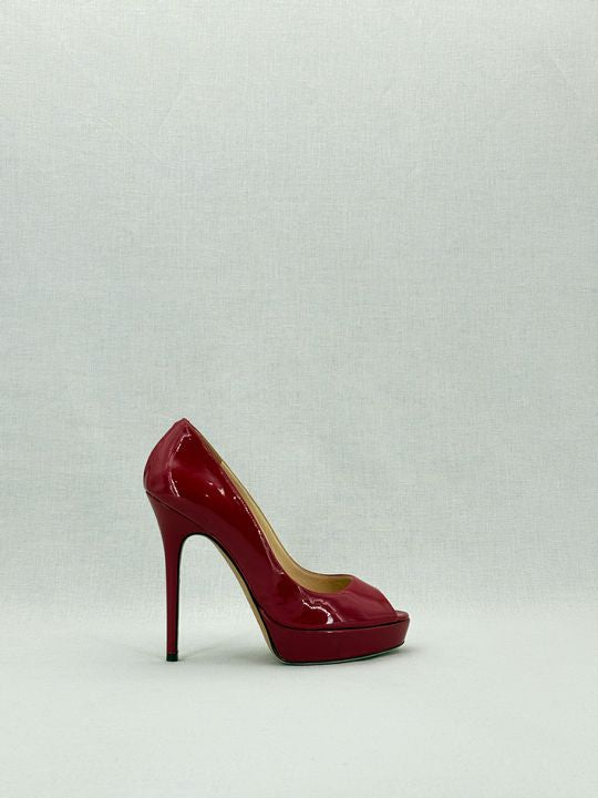 Pre - loved JIMMY CHOO Luna Red Size EU 38 Pumps at Reems Closet