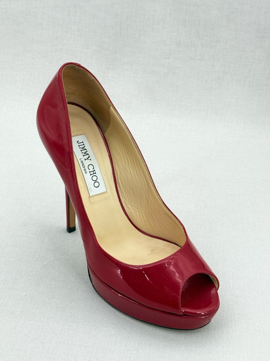 Pre - loved JIMMY CHOO Luna Red Size EU 38 Pumps at Reems Closet