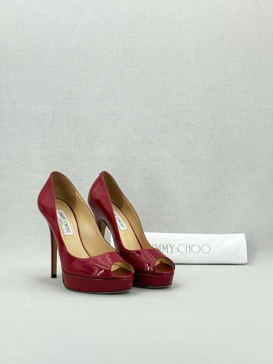 Pre - loved JIMMY CHOO Luna Red Size EU 38 Pumps at Reems Closet