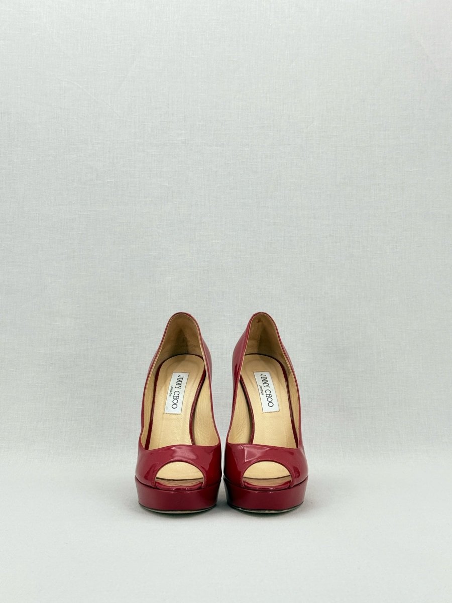 Pre - loved JIMMY CHOO Luna Red Size EU 38 Pumps at Reems Closet