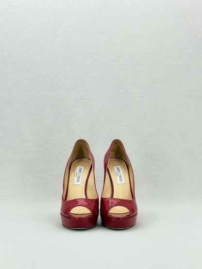 Pre - loved JIMMY CHOO Luna Red Size EU 38 Pumps at Reems Closet