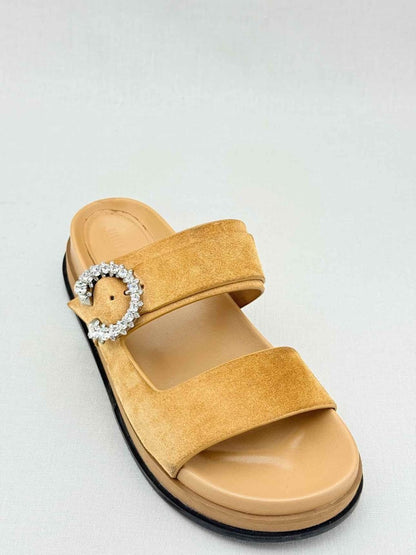 Pre - loved JIMMY CHOO Marga Beige Size EU 38.5 Slides at Reems Closet