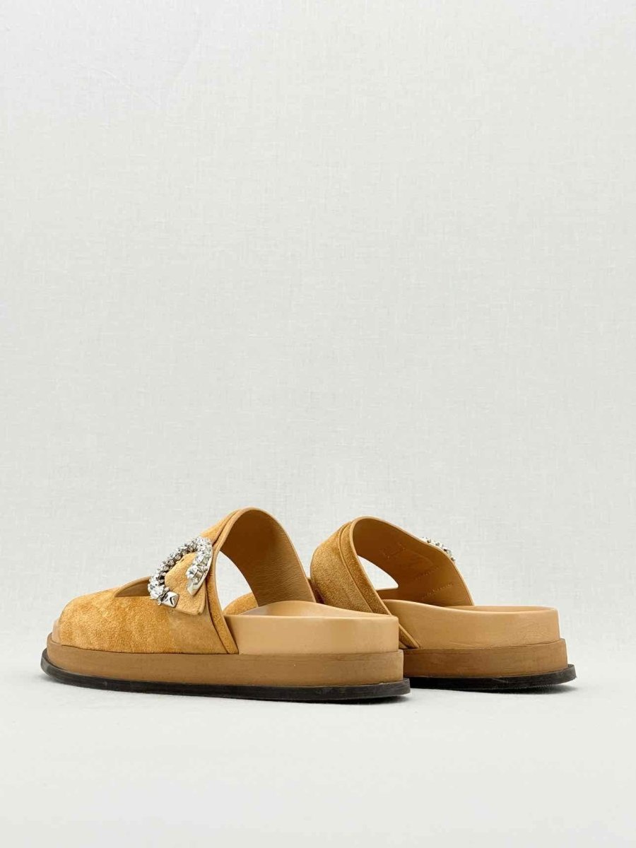 Pre - loved JIMMY CHOO Marga Beige Size EU 38.5 Slides at Reems Closet