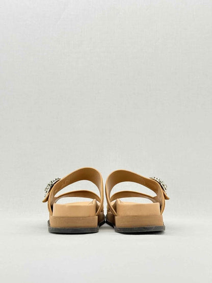Pre - loved JIMMY CHOO Marga Beige Size EU 38.5 Slides at Reems Closet