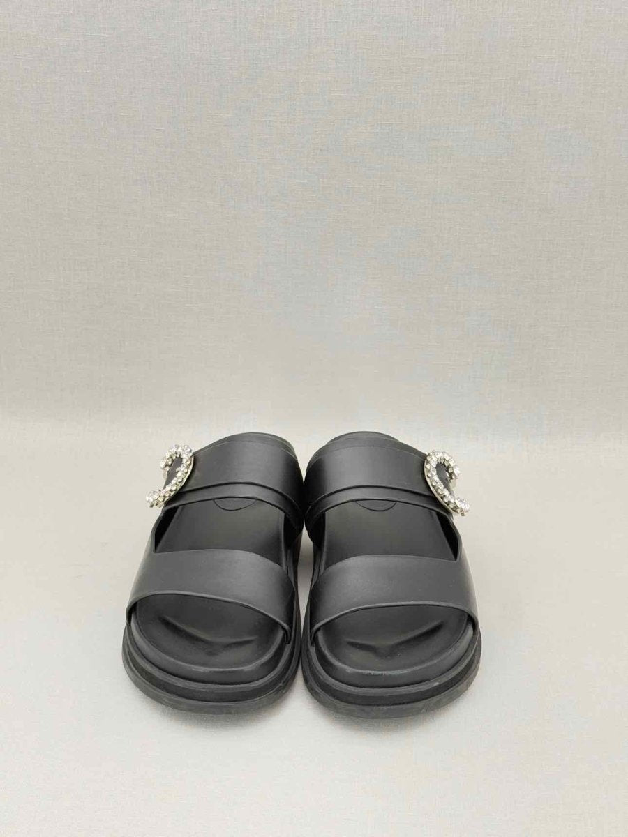 Pre - loved JIMMY CHOO Marga Black Size EU 39 Slides at Reems Closet