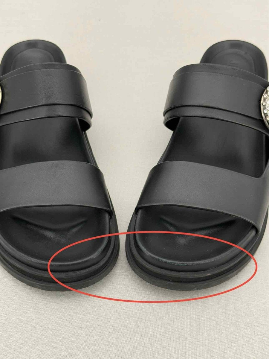 Pre - loved JIMMY CHOO Marga Black Size EU 39 Slides at Reems Closet