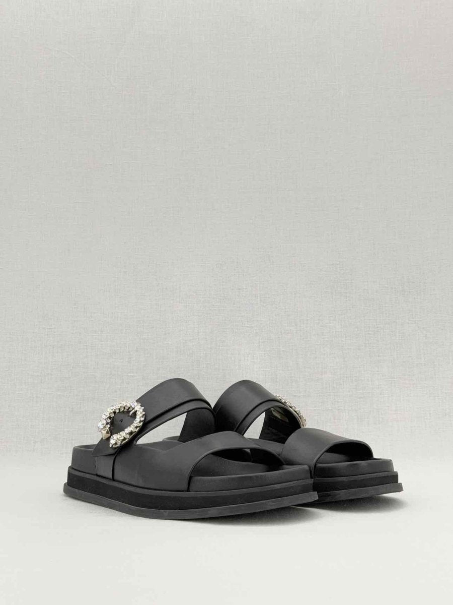 Pre - loved JIMMY CHOO Marga Black Size EU 39 Slides at Reems Closet