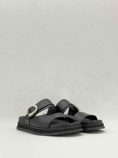 Pre - loved JIMMY CHOO Marga Black Size EU 39 Slides at Reems Closet