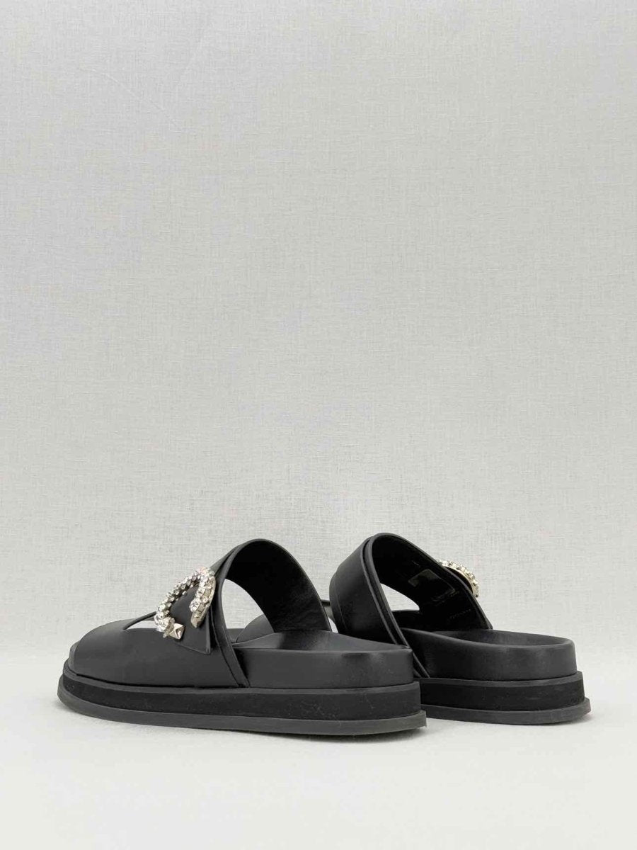 Pre - loved JIMMY CHOO Marga Black Size EU 39 Slides at Reems Closet