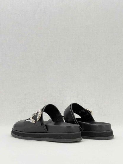 Pre - loved JIMMY CHOO Marga Black Size EU 39 Slides at Reems Closet