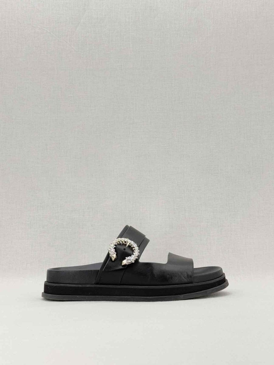 Pre - loved JIMMY CHOO Marga Black Size EU 39 Slides at Reems Closet