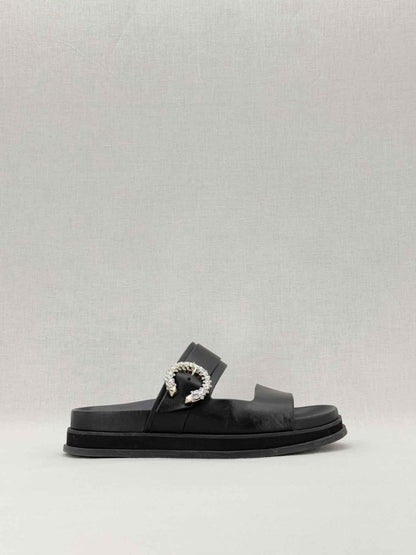Pre - loved JIMMY CHOO Marga Black Size EU 39 Slides at Reems Closet