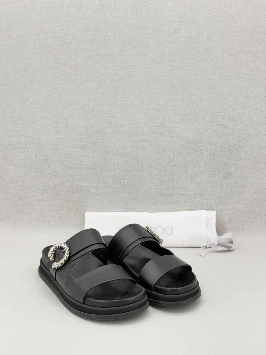 Pre - loved JIMMY CHOO Marga Black Size EU 39 Slides at Reems Closet