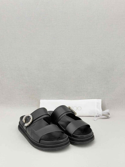 Pre - loved JIMMY CHOO Marga Black Size EU 39 Slides at Reems Closet