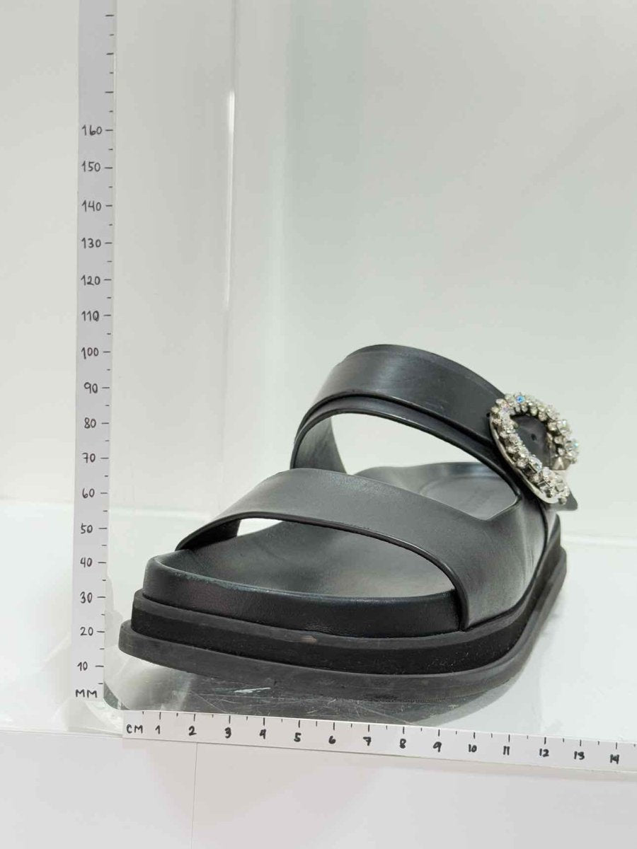 Pre - loved JIMMY CHOO Marga Black Size EU 39 Slides at Reems Closet