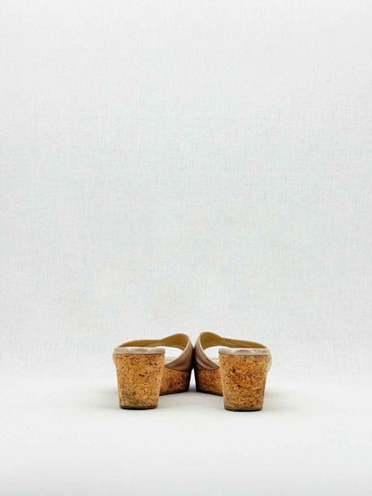 Pre - loved JIMMY CHOO Metallic Gold Size EU 40.5 Wedges at Reems Closet